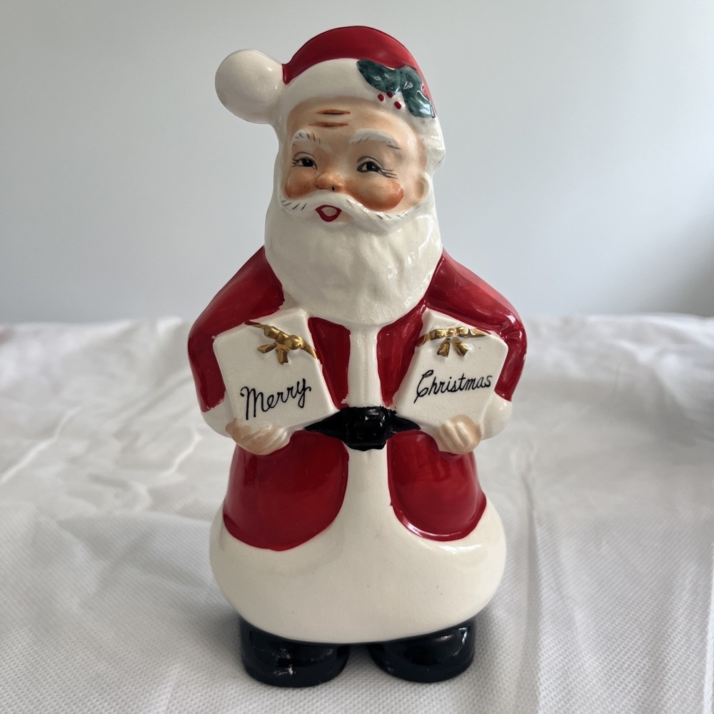 Vtg Yona Original Santa Wall Pocket Merry Christmas Hanging Holiday Kitsch